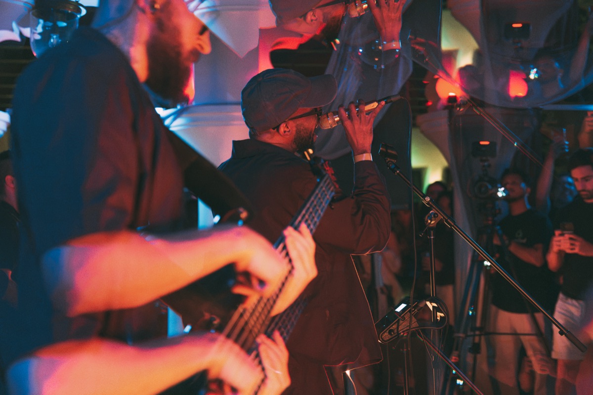Bass and vocals side by side at the front